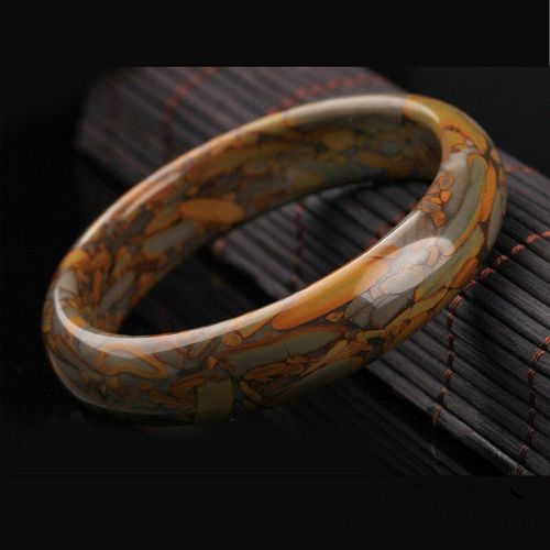 Bracelet En Jade Sculpté À La Main, Pierre Naturelle Chinoise, Large Barre, Bijoux À La Mode Pour Hommes Et Femmes, Bracelet Vert Feuille De Bambou