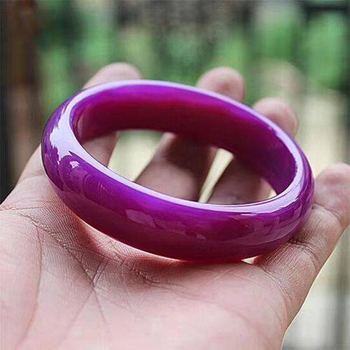 Bracelet En Jade Véritable Violet Naturel Sculpté À La Main, Accessoire Bijoux Porte-Bonheur Amulette Cadeaux Pour Femmes Et Hommes