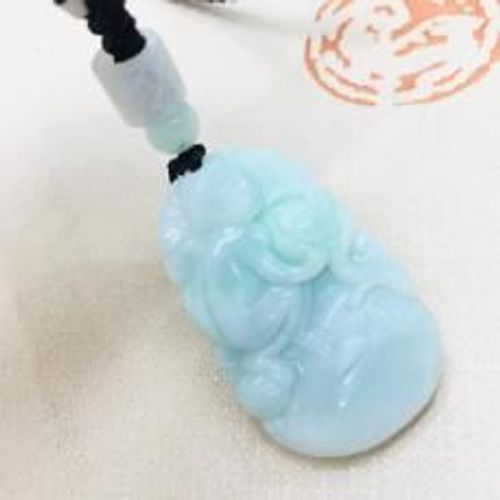 Pendentif En Jade Émeraude Naturelle, Singe Du Zodiaque Sculpté À La Main, Deux Couleurs, Avec Collier Simple, Chaîne De Pull Pour Hommes Et Femmes