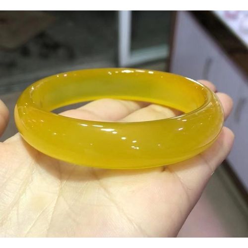 Bracelet En Pierre De Jade Véritable Et Calcédoine Jaune Naturelle, Bijoux Fins Pour Femmes, Véritable, Certifié, Cadeau Pour Petite Amie Et Maman