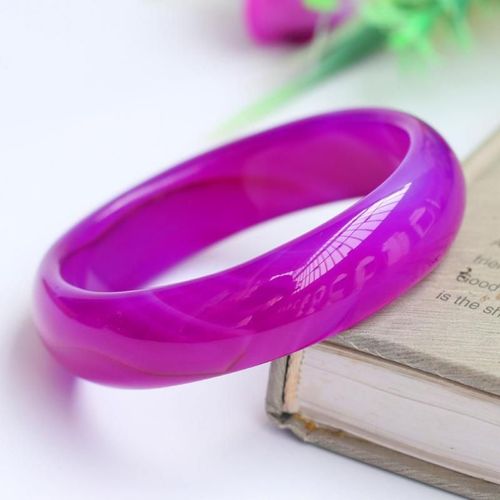 Bracelet En Jade Naturel Véritable, Violet, Calcédoine, Vrai Jades Chinois, Accessoires En Pierre, Bijoux Fins