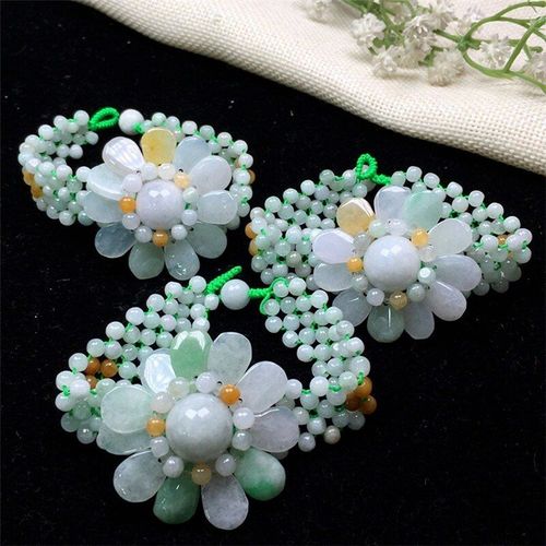Bracelet En Jade Naturel Tissé En Tournesol Sculpté À La Main, Bijoux Boutique De Mode, Perles De Jade Pour Femmes, Accessoires Cadeaux