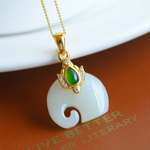Collier En Jade Naturel Hetian En Argent Sterling 925, Pendentif Éléphant, À La Mode, Grâce Raffinée, Personnalisé, Chaîne De Clavicule Pour Fille