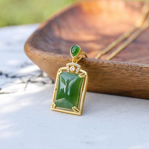 Collier En Jade Hétian Naturel, Pendentif En Argent Sterling 925, Jaspe, Mode Vintage, Dorure, Artisanat En Argent