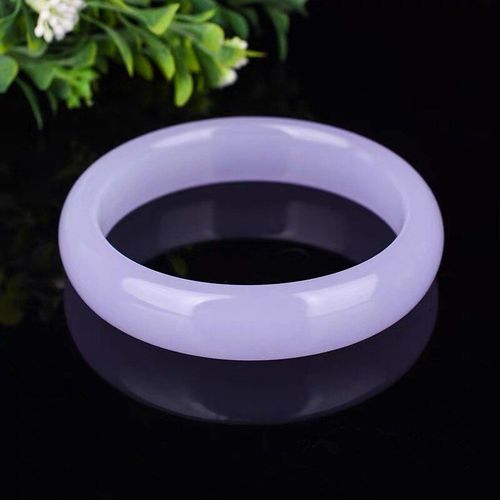 Bracelet En Jade Violet Naturel Sculpté À La Main, Large Barre, Bijoux Boutique De Mode, Bracelet De Beauté Bleu Clair Violet Pour Femmes