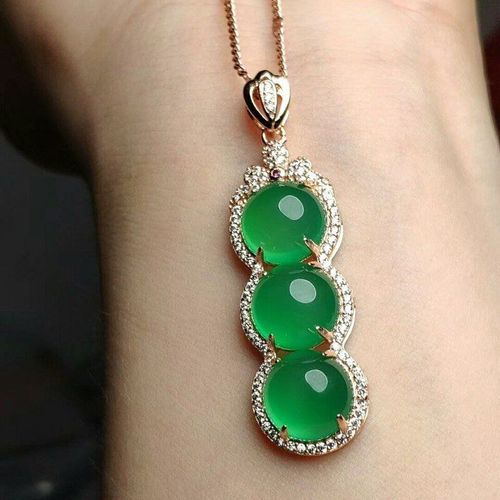 Pendentif En Forme De Haricot Sculpté À La Main En Calcédoine Verte Naturelle, Collier En Agate Incrustée En Argent 925 Pour Femmes, Bijoux Boutique De Mode, Cadeau