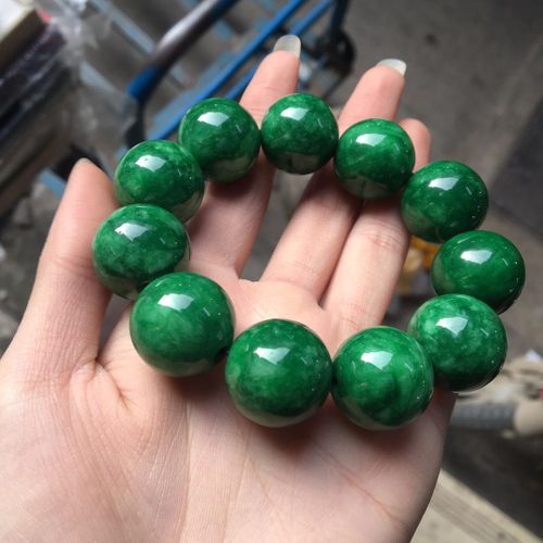 Bracelets En Jade Vert Naturel Pour Hommes, Perles Sculptées À La Main En Jaspe, Jade Émeraude, Accessoires De Bijoux De 18mm