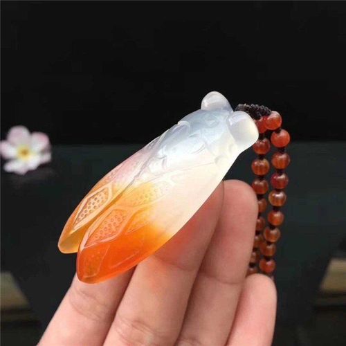 Pendentif Cigale Sculpté À La Main En Cornaline Naturelle, Bijoux Boutique De Mode, Collier En Agate Rouge Pour Femmes, Cadeau Connu