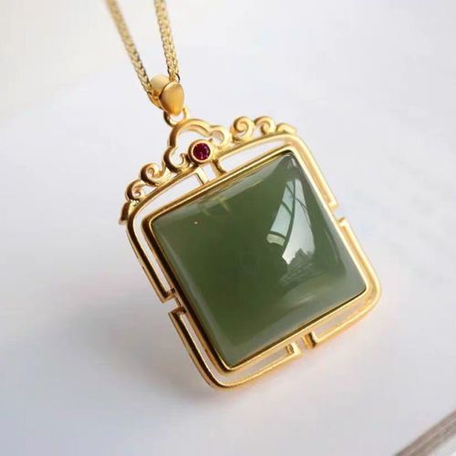 Chaîne De Pull En Jade Naturel Hetian S925, Pendentif Porte-Bonheur, Collier De Clavicule Rétro Gris En Argent Sterling Incrusté D'or Ancien
