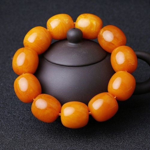 Bracelet Élastique En Ambre Naturel De La Baltique Pour Hommes Et Femmes, Perles En Cire De Miel, Bijoux À La Mode, Accessoires Amulette