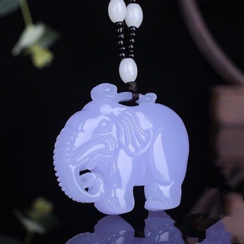 Pendentif Éléphant En Jade Violet Naturel Sculpté À La Main, Bijoux De Boutique De Mode Pour Hommes Et Femmes, Collier De V¿Ux