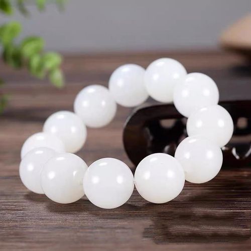 Bracelet Élastique En Jade Pour Hommes Et Femmes, Perle Ronde Naturelle De 18mm Sculptée À La Main, Amulette En Jade Vert