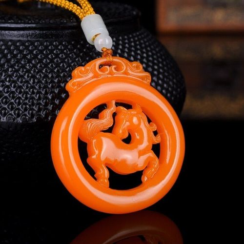 Pendentif Ma Yu Sculpté À La Main Jaune Naturel, Bijoux Boutique De Mode, Collier Cheval Du Zodiaque Pour Hommes Et Femmes, Accessoires Cadeaux