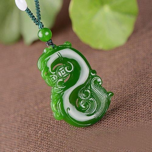 Pendentif Dragon Jade Double Face Sculpté À La Main, Vert Naturel, Bijoux Boutique De Mode, Collier Pour Hommes Et Femmes, Accessoires Cadeaux