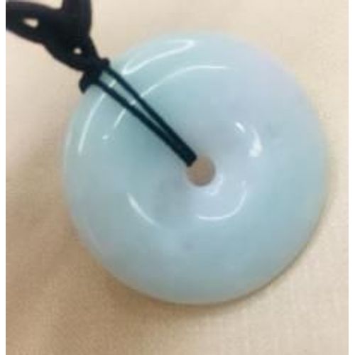 Pendentif En Jade Émeraude Birman Naturel, Sculpture De Donuts, Collier De Perles Tricolore, Chaîne De Pull Pour Hommes Et Femmes