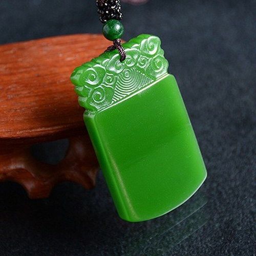 Pendentif En Jade De Marque Ping An Sculpté À La Main, Vert Naturel, Bijoux Boutique De Mode, Collier Pour Hommes Et Femmes, Accessoires Cadeaux