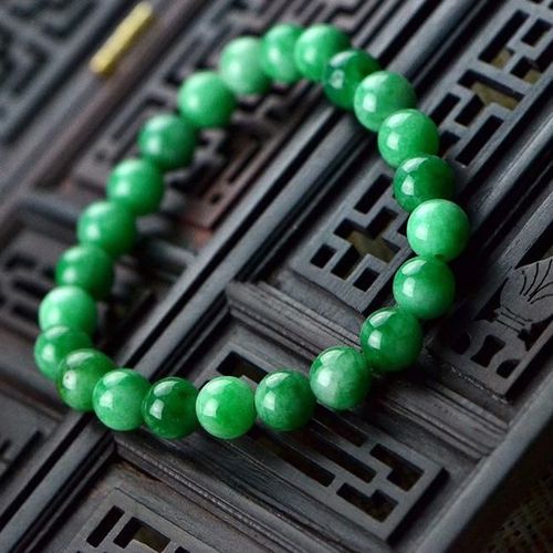 Bracelet En Jade Émeraude Pour Hommes Et Femmes, Perles En Pierre De Jades, Élastique, Bijoux En Jade Naturel