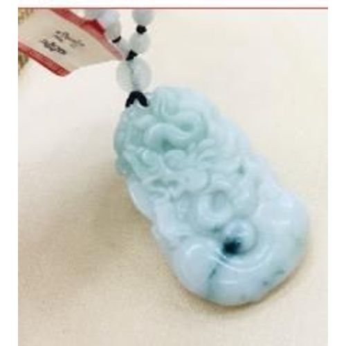 Collier De Perles Du Zodiaque Pour Hommes Et Femmes, Pendentif En Jade Naturel, Émeraude De Birman, Sculpture De Dragon Du Zodiaque, Tissé À La Main, Trois Couleurs, Pull C