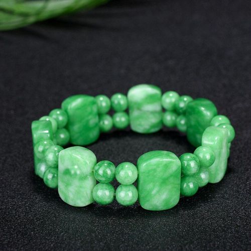 Bracelet En Jade Vert Émeraude Pour Hommes Et Femmes, Couleur Jade Naturelle, Sculpté À La Main, Large Barre, Marque De Mode Boutique, Bijoux Pour Hommes Et Femmes