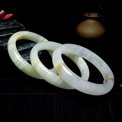 Bracelet En Jade Bleu Naturel Et Blanc Sculpté À La Main, Large Barre, Bijoux Boutique De Mode, Grain De Bois, Accessoires, Cadeaux Populaires