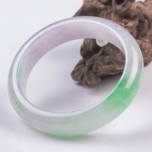 Bijoux En Jade Naturel, Violet Clair 54-64mm, Bracelet Bicolore, Élégant, Princesse, Meilleur Cadeau Pour Mère Et Fille
