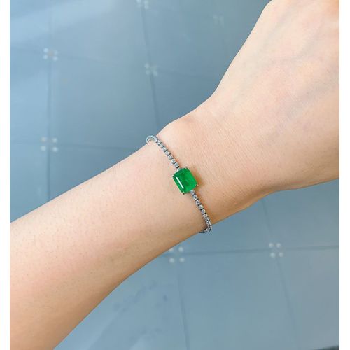 Bracelet De Tennis En Argent Massif Pour Femme, Pierre Précieuse, Tourmaline, Émeraude, Accessoires, Bijoux Fins, Fête, 925