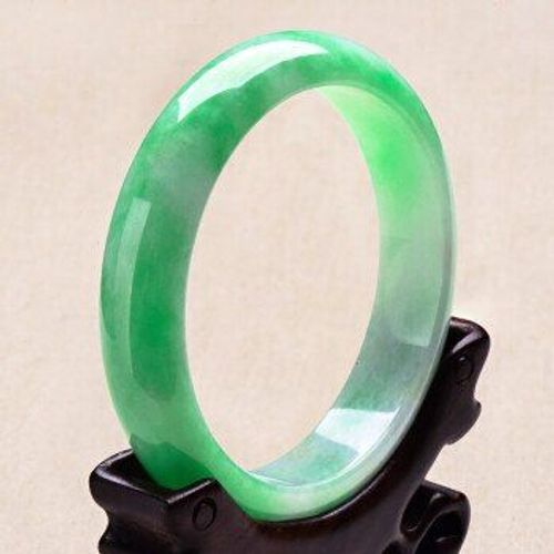 Bijoux Naturels De Style Princesse, Bracelet Élégant, Vert Émeraude, 54-64mm, Meilleur Cadeau Pour Mère Et Petite Amie