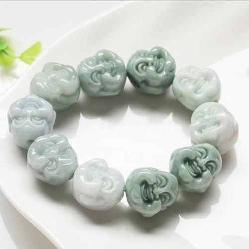 Bracelets Tête De Bouddha En Émeraude Du Panama, Naturel, Livraison Directe, Porte-Bonheur, Amulette En Pierre De Jade, Cadeau Pour Hommes Et Femmes
