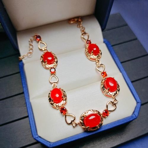 Bracelet En Jade Et Argent Rouge Naturel Véritable Pour Femmes, Bijoux Fins, Pierre De Jades Certifiée En Cornaline Véritable, Accessoire