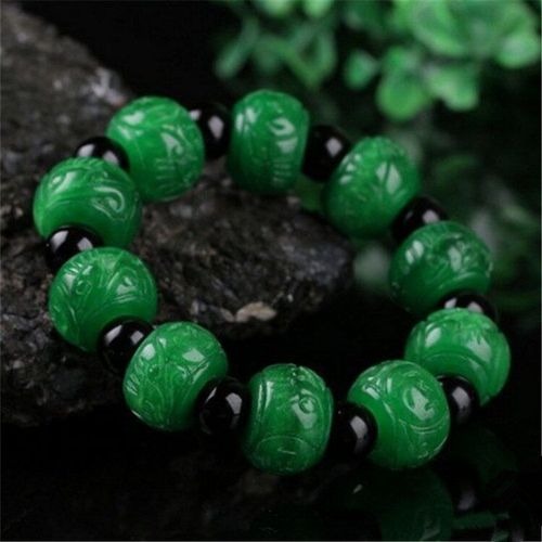 Bracelets En Jade Vert 100% Pour Hommes Et Femmes, 17x14mm, Perles, Cadeau