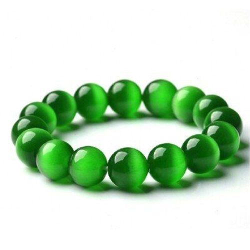 Bracelet En Jade Vert Naturel Véritable Pour Femmes Et Hommes, Pierres Précieuses Rondes, Perles Élastiques, Bijoux De Tempérament
