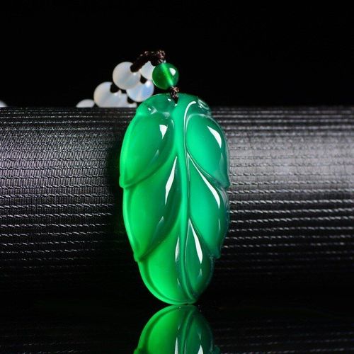 Pendentif En Jade En Topaze Naturelle, Sculpté À La Main, En Forme De Feuille, Bijoux Boutique De Mode, Collier En Agate Pour Hommes Et Femmes, Accessoires Cadeaux