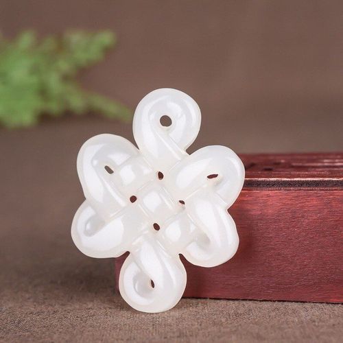 Pendentif En Jade Avec N¿Ud Chinois Sculpté À La Main, Vert Naturel, Bijoux De Boutique De Mode, Collier De Bon Augure Pour Hommes Et Femmes, Cadeau