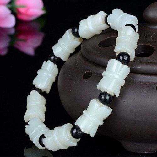 Bracelet En Jade Naturel Véritable Pour Femmes Et Hommes, Bijoux À La Mode, En Pierre De Jades Hetian Du Xinjiang Chinois Véritable