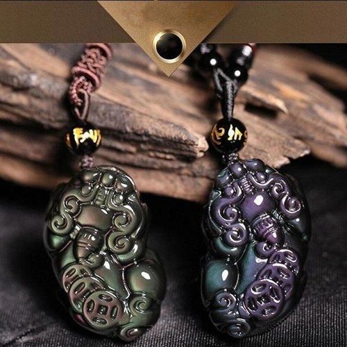 Pendentif En Jade Sculpté À La Main En Obsidienne Arc-En-Ciel Naturelle, Bijoux De Boutique De Mode, Argent Pour Hommes Et Femmes, Accessoires De Cadeau