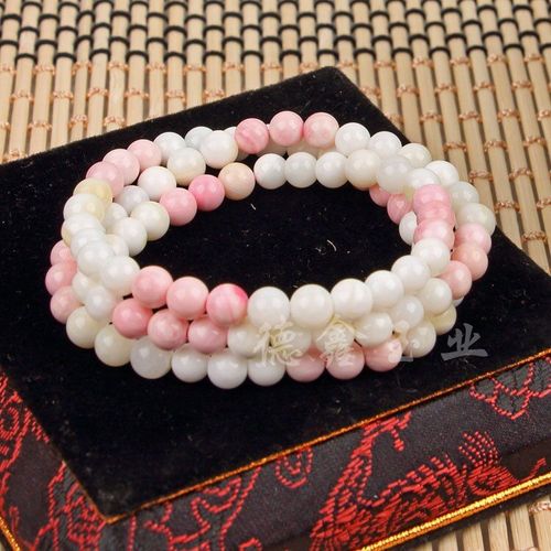 Bracelet En Coquillage Rose Naturel Pour Femmes, 108 Perles, Élastique, Perlé, Cadeau Pour Petite Amie Ou Maman, Bijoux Fins