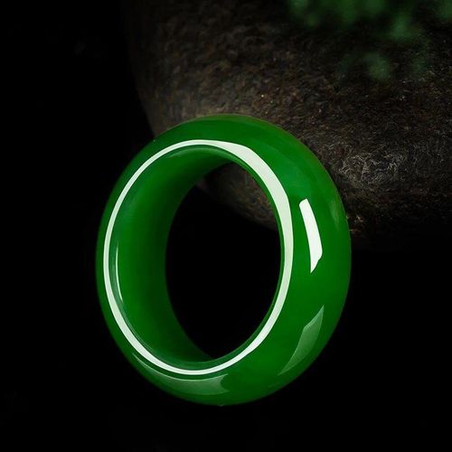 Bague En Pierre De Jade Verte Naturelle, Breloque Chinoise Sculptée À La Main, Bijoux, Accessoires De Mode, Amulette Pour Hommes Et Femmes, Cadeaux Porte-Bonheur