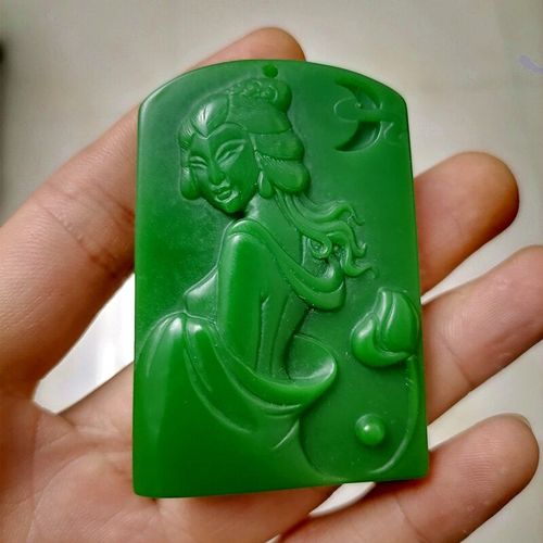 Pendentif En Jade Sculpté À La Main, Vert Naturel, Bijoux Boutique De Mode, Collier Pour Hommes Et Femmes, Accessoires Cadeaux
