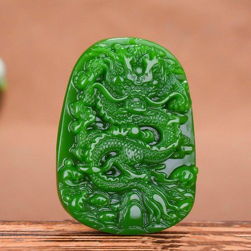 Collier Vert Jade Naturel Sculpté À La Main Dragon Du Zodiaque, Bijoux Boutique De Mode Pour Hommes Et Femmes, Accessoires Cadeaux