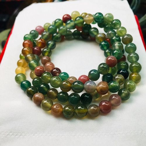 Collier De Perles En Agate Colorée Naturelle Pour Femmes, Bijoux Fins Et Authentiques En Pierre De Jades Certifiée, Perles Rondes