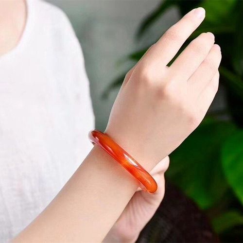 Bracelet En Cornaline Naturelle Sculpté À La Main, Barre Ronde, Bijoux Boutique De Mode Hommes Et Femmes, Bracelet En Agate Rouge, Accessoires Cadeaux