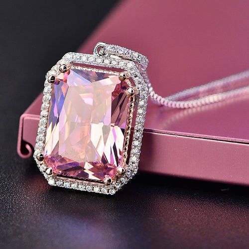 Ensemble De Bijoux En Argent 925, Boucles D'oreilles, Collier, Bague, Quartz Rose, Bijoux Fins, Cadeaux Pour Femmes, Accessoires Pour Fête De Mariage