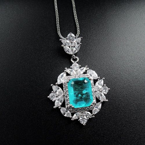 Ensemble De Bijoux En Argent Sterling 925, Paraiba, Tourmaline, Bagues, Boucles D'oreilles, Pendentif, Collier, Fiançailles, Mariage Vintage, Pour Femmes