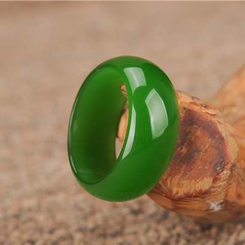 Bague En Jade Hetian Vert Naturel, Amulette En Jadéite Chinoise, Bijoux De Charme À La Mode, Sculpté À La Main, Artisanat, Cadeaux Pour Femmes Et Hommes