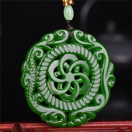 Pendentif En Jade Turquoise Naturel Sculpté À La Main, Dragon Creux Et Phénix, Bijoux Boutique De Mode, Accessoires De Collier Pour Hommes Et Femmes