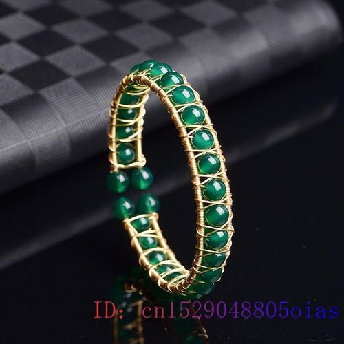 Bracelet Amulette En Perles De Jade Vert Pour Femmes, Argent 925, Zircon Naturel, Breloque Calcédoine, Pierres Précieuses, Cadeaux À La Mode, Bijoux En Cristal