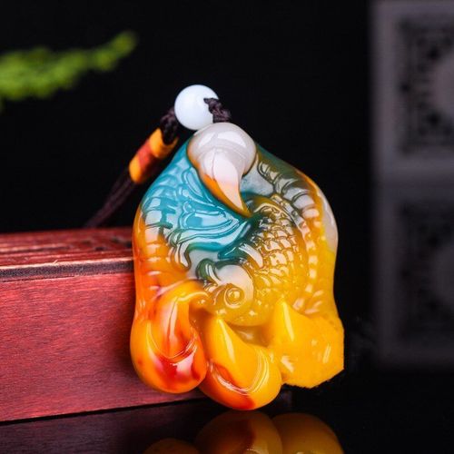 Collier Chinois En Jade Naturel Coloré, Pendentif D'aigle Sculpté À La Main, Dix Bijoux Fins Pour Hommes Et Femmes