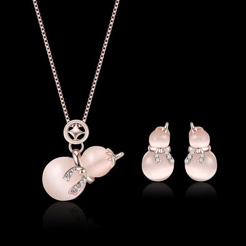 Ensemble De Pendentifs En Opale Naturelle Sculptée À La Main, Bijoux Boutique De Mode, Collier Et Boucles D'oreilles Deux Pièces Pour Hommes Et Femmes