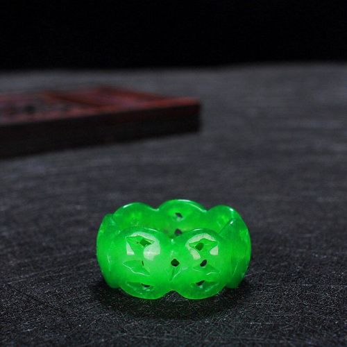 Bague En Pierre De Jade Verte Naturelle, Amulette De Jadéite, Bijoux De Charme À La Mode, Creux Sculpté À La Main, Artisanat, Cadeaux Pour Femmes Et Hommes