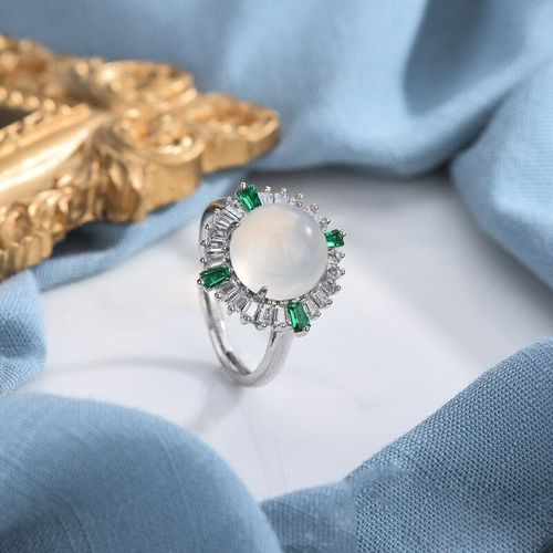 Bagues En Jade Pour Femmes, Bijoux De Luxe En Argent 925, Accessoires Sculptés, Breloques, Cadeau, Pierre Précieuse Ajustable, Pierres Précieuses Naturelles